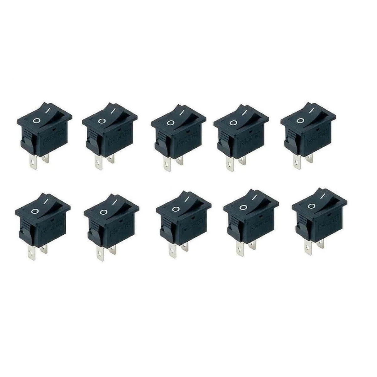 10PCS Black Rocker Switch for MINI (2 Pin ON/OFF SPST 125VAC 6A 250VAC 3A)