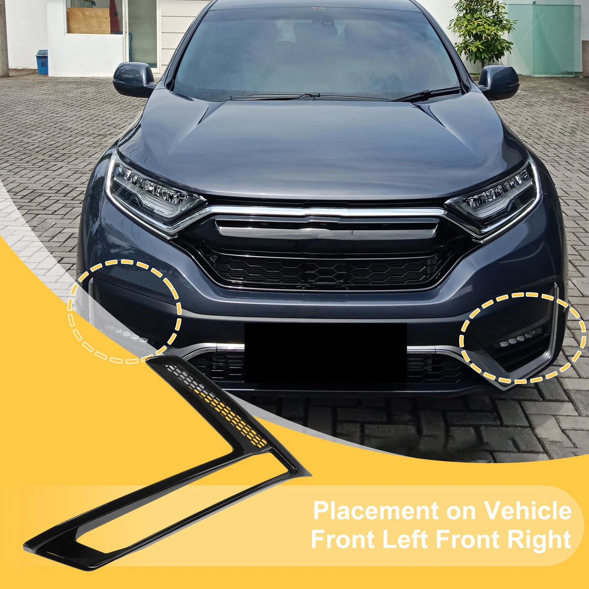 Fog Light Cover Trim Set for Honda CR-V (2023–2024) Glossy Black