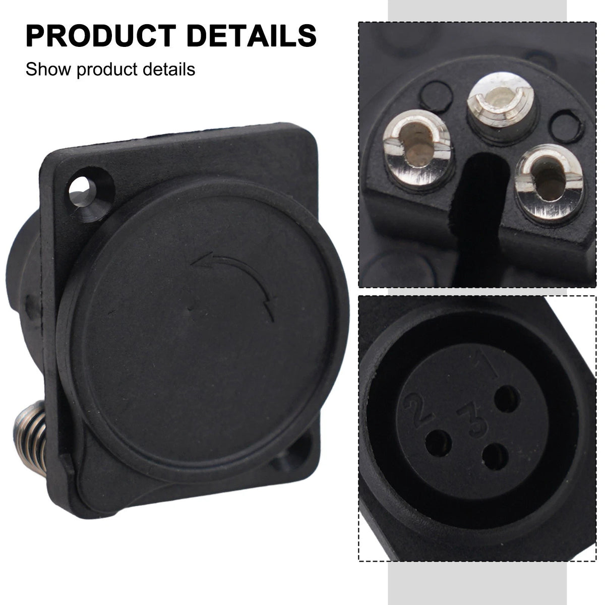 ABS Plastic Shell XLR 3-pin Female Socket for Mobility Scooter