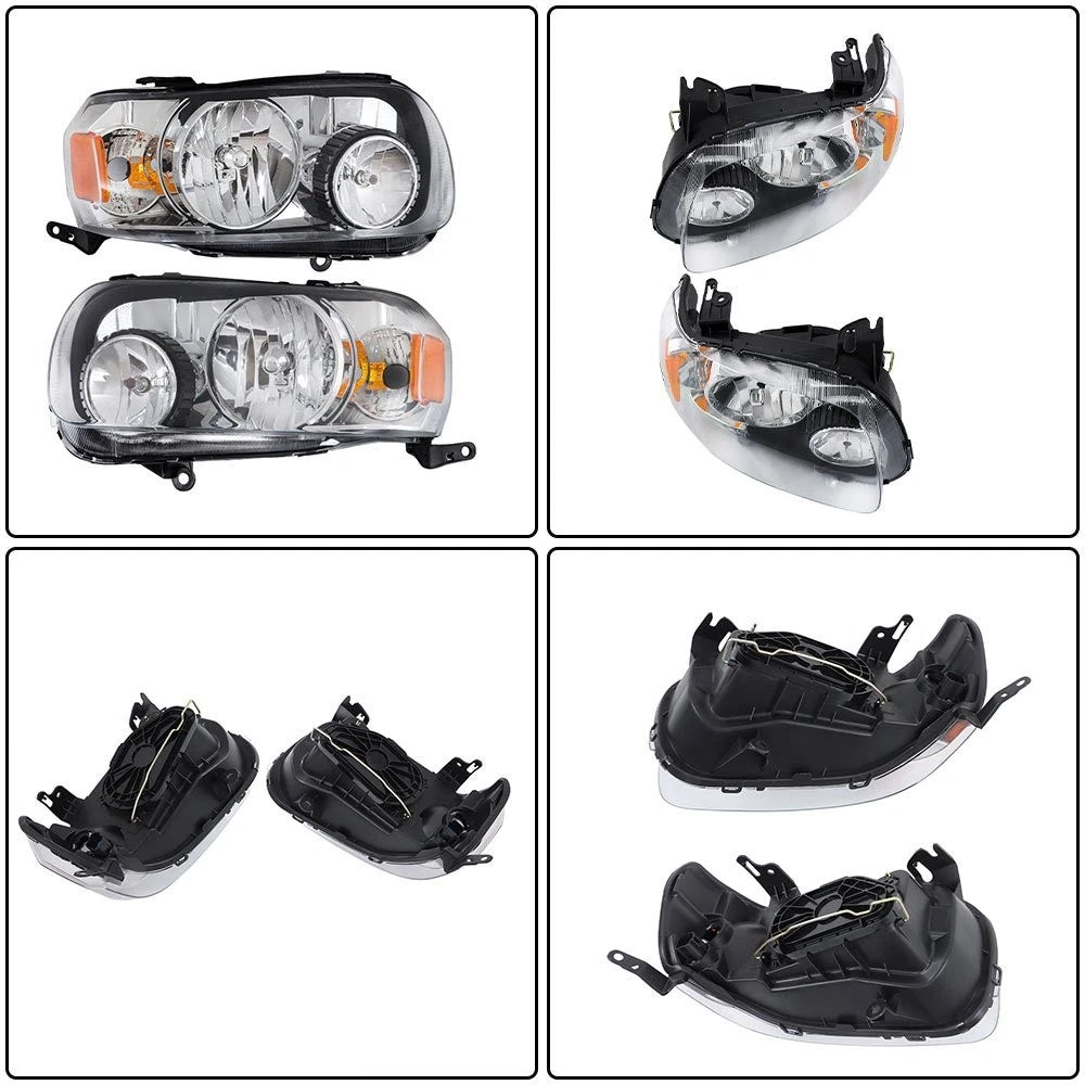 Chrome Headlights for Ford Escape (2005–2007) Halogen Left & Right Side