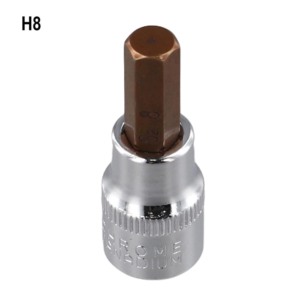Drive Bit Socket Set H3-H10 for 3/8 Inch Hex Socket (47mm)