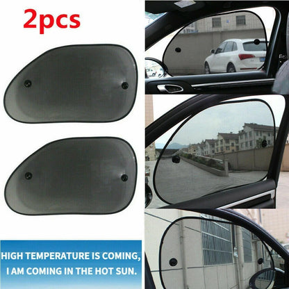 Set of 2 Black Mesh Sun Shade Visor Covers for Car Auto