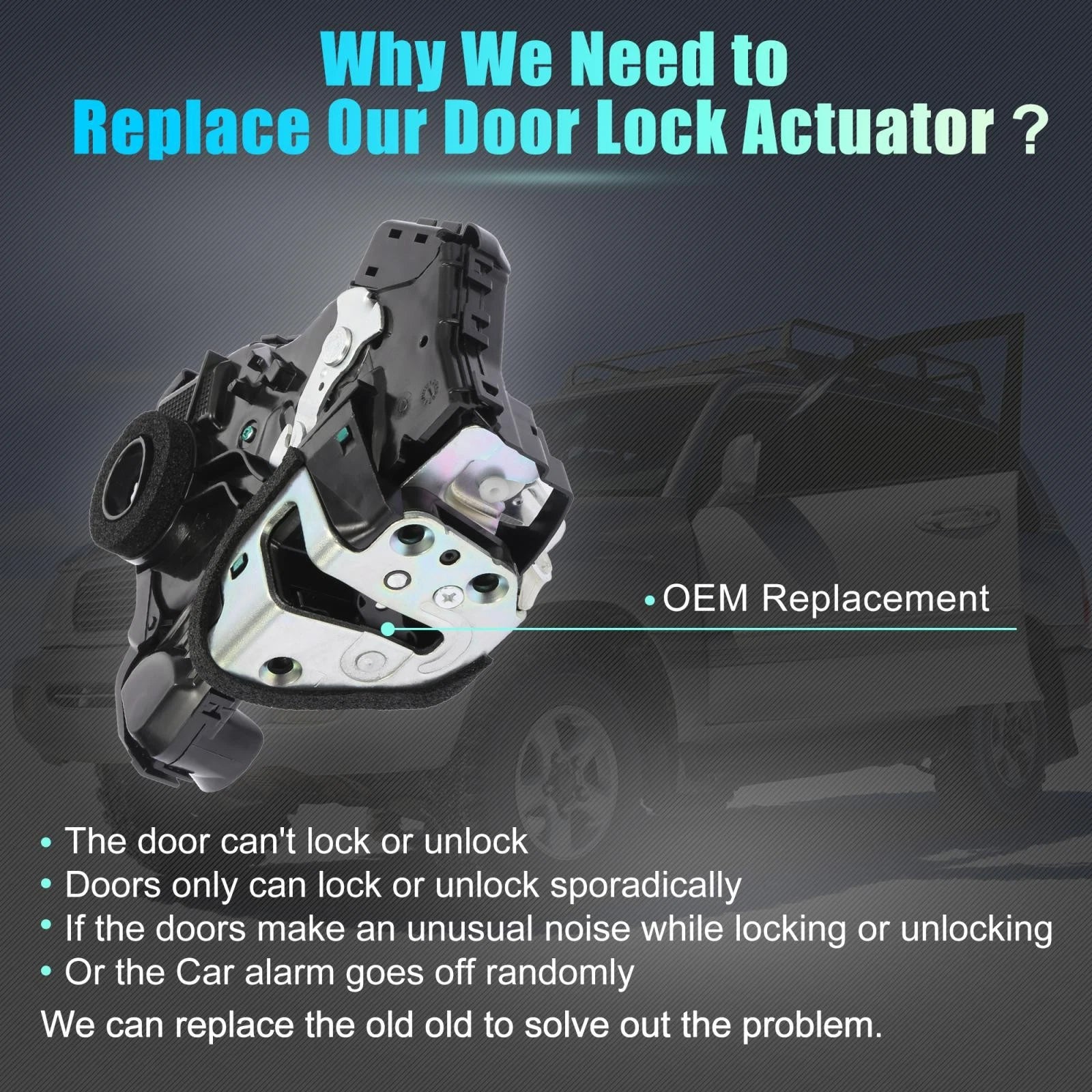 Front Left Door Lock Actuator Motor Replacement for Toyota 4Runner (2010–2024)