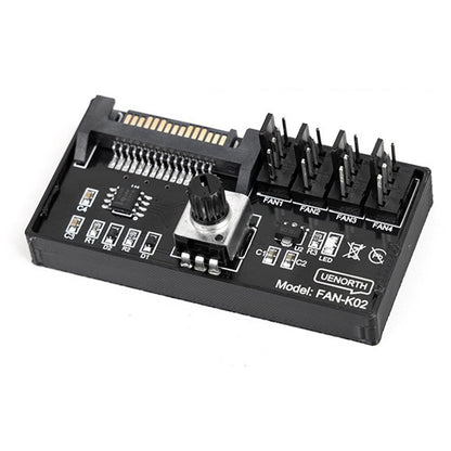 4-Way PWM Fan Speed Controller Hub for SATA Powered Server Fans