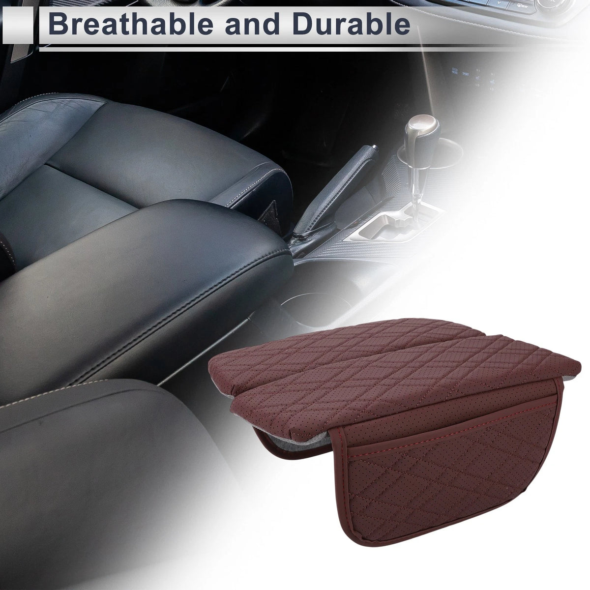 Center Console Cover with Storage Bag for BMW X7 (2019–2024) Dark Red