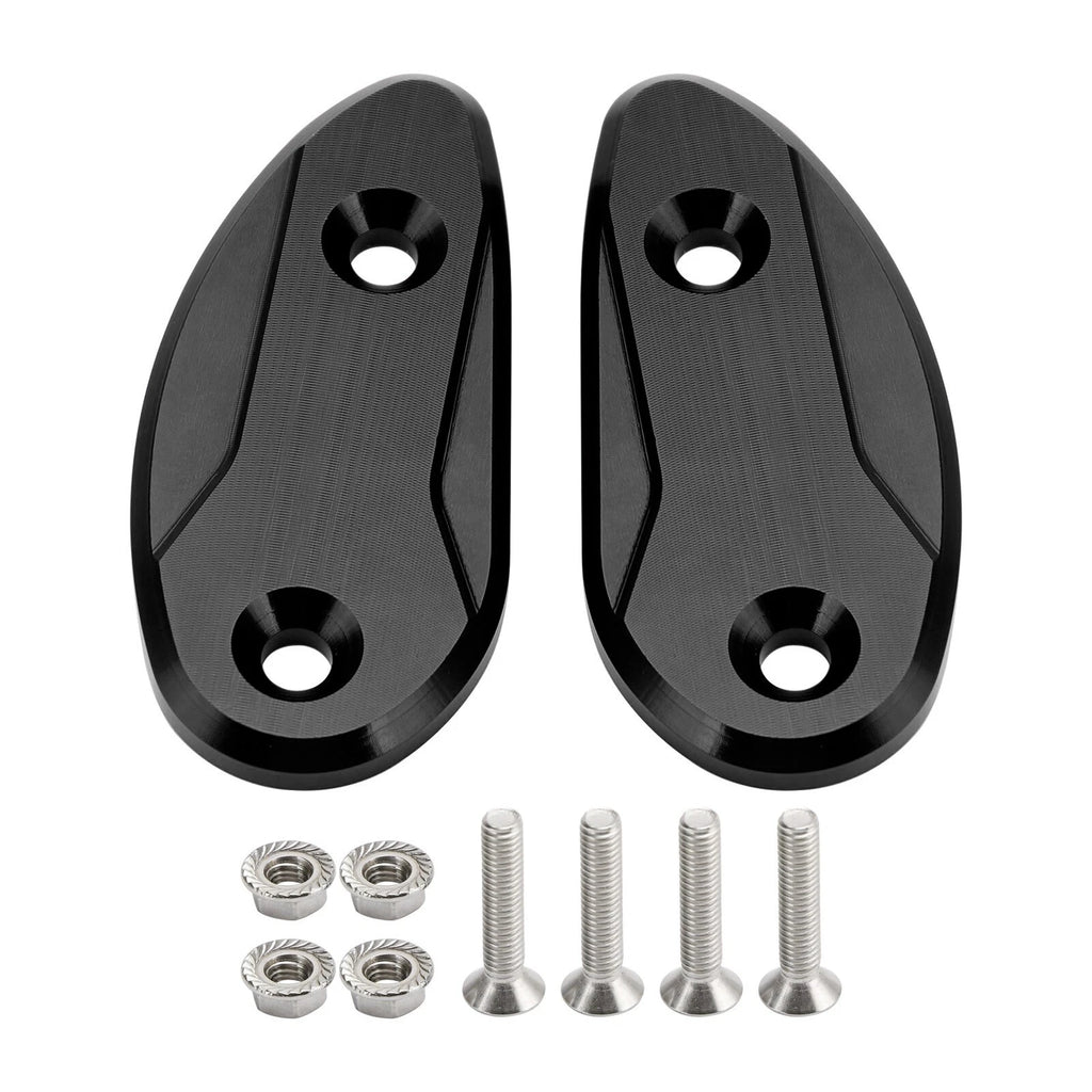 Black mirror delete blanking block off plates for Honda CBR1000RR (2008–2023)
