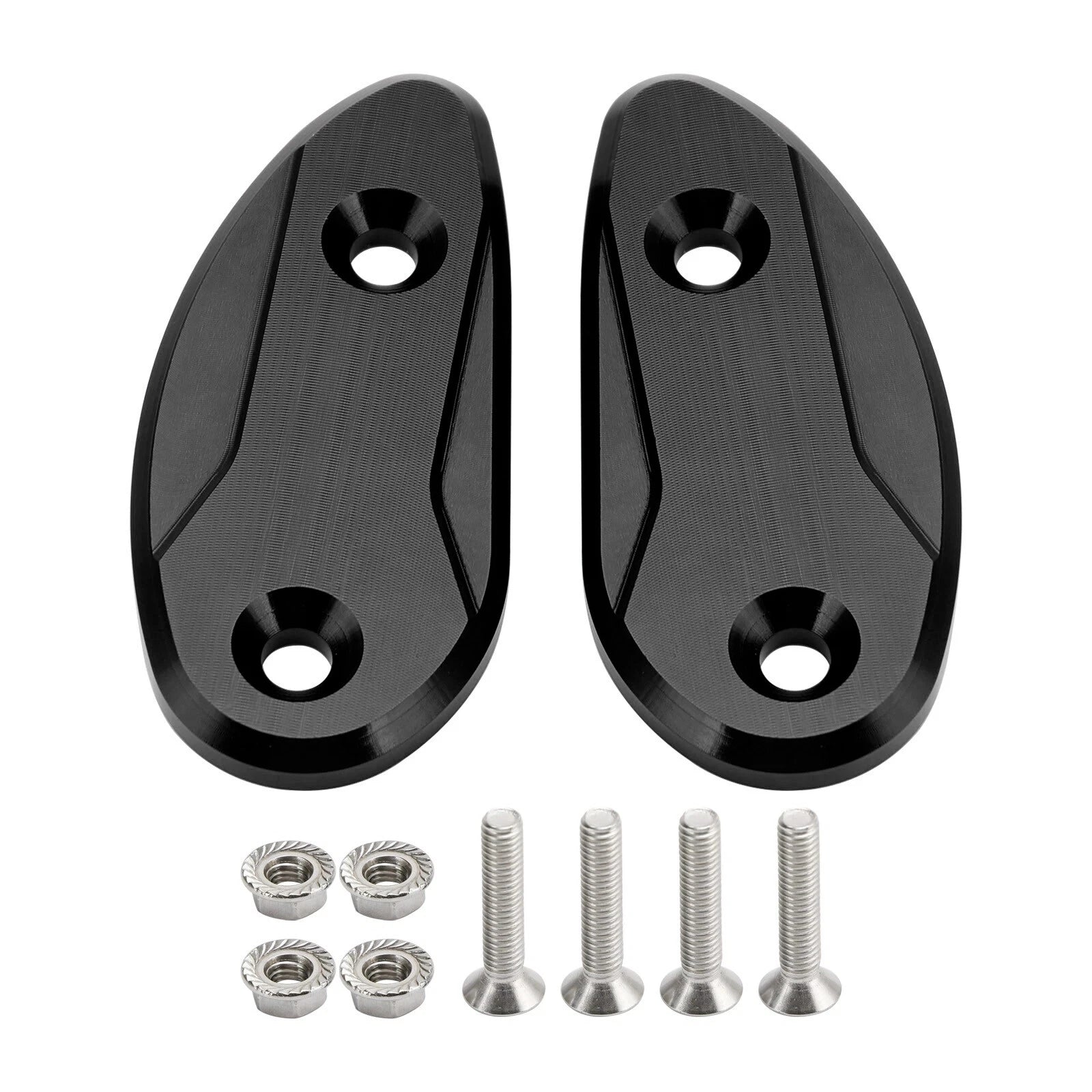 Black mirror delete blanking block off plates for Honda CBR1000RR (2008–2023)