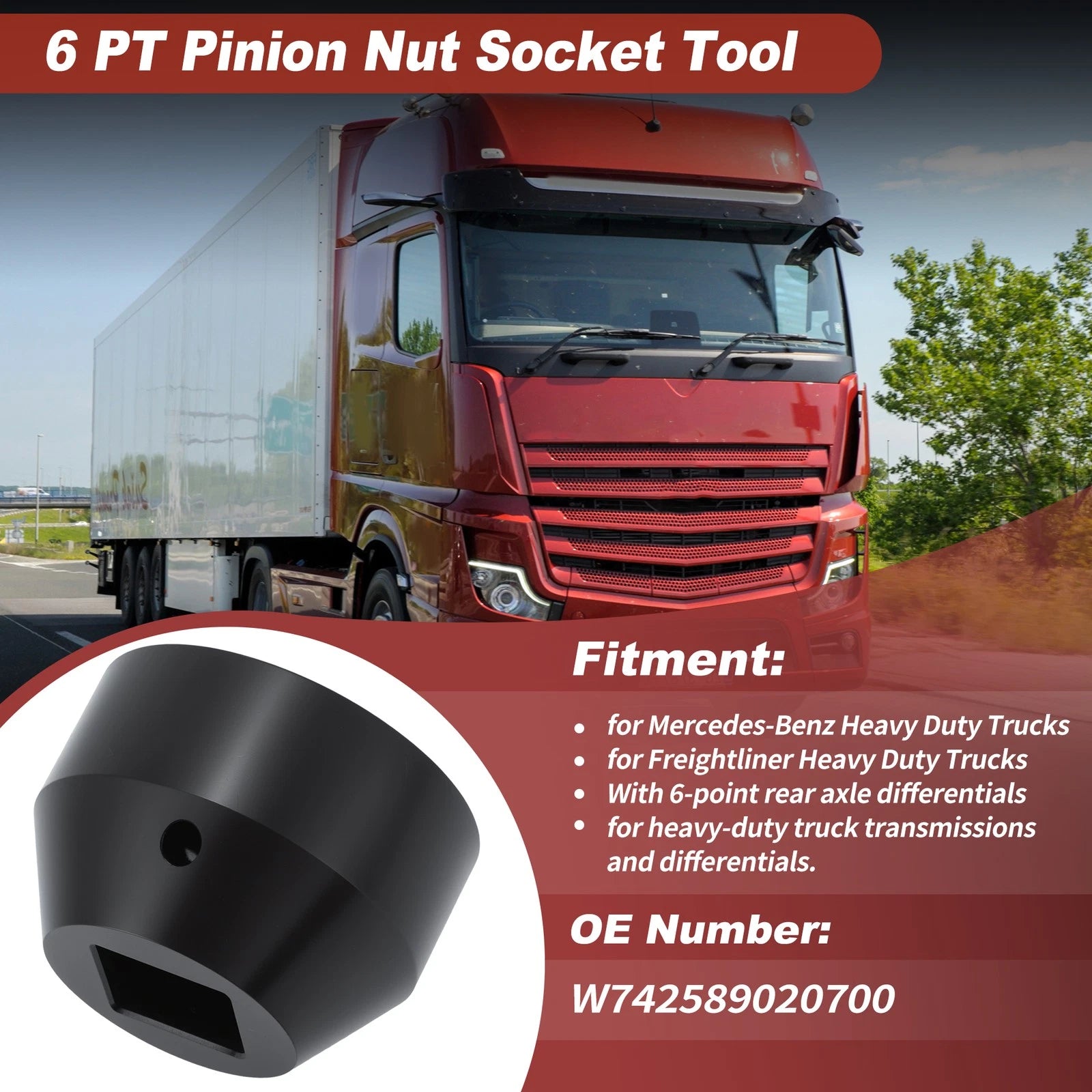 Pinion Nut Socket Tool for Mercedes Freightliner Trucks (2005–2015)