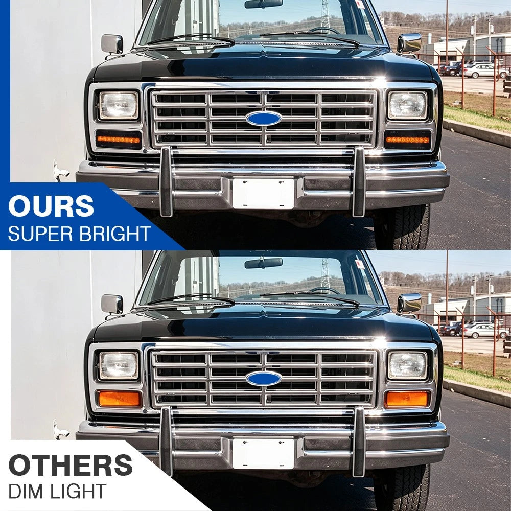 Switchback LED Smoked Front Parking Signal Light for Ford F100 F150 F250 F350 (1997–2003)