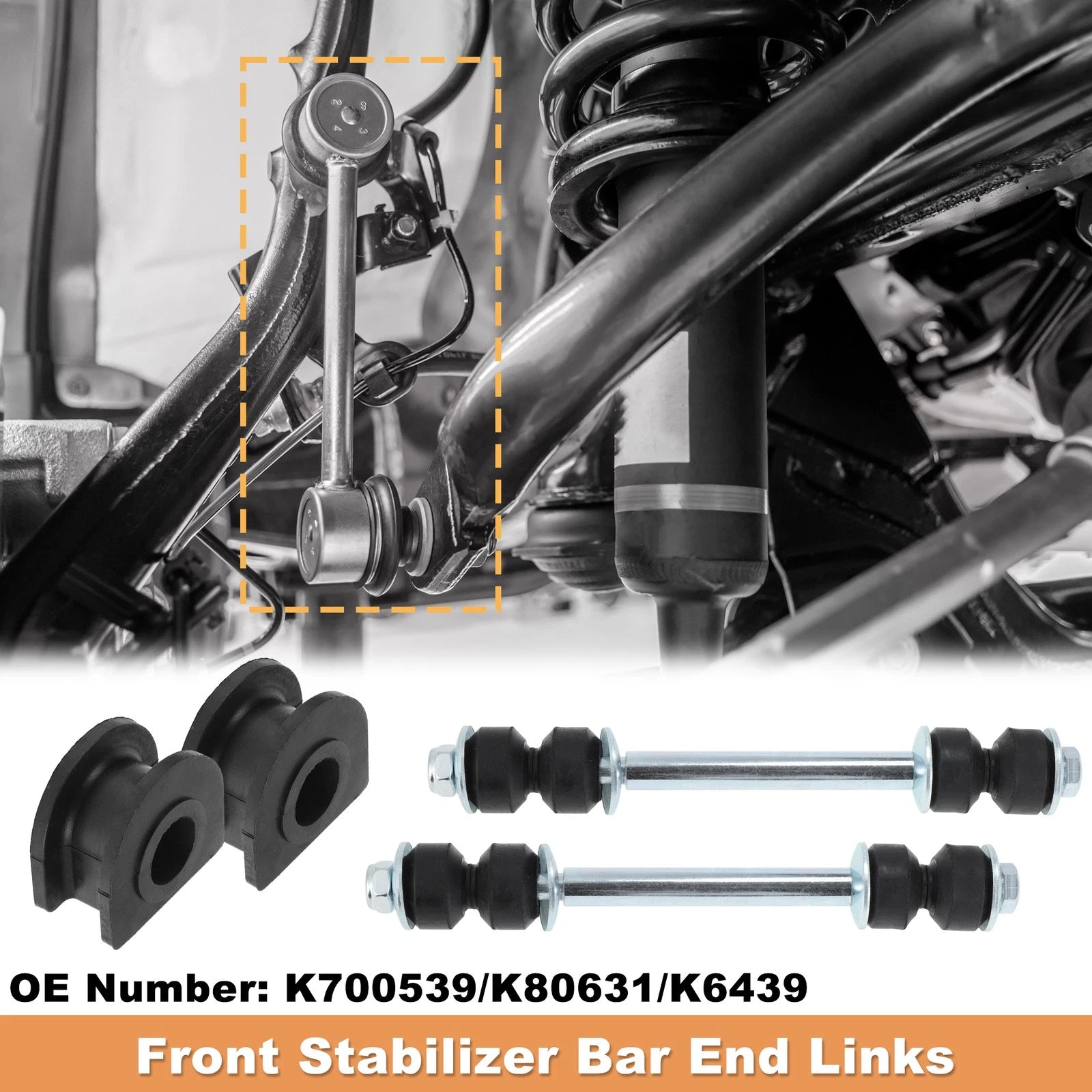 Front Sway Bar End Link Stabilizer Kit for Chevrolet Silverado 1500 2500 3500 HD (2011–2020)