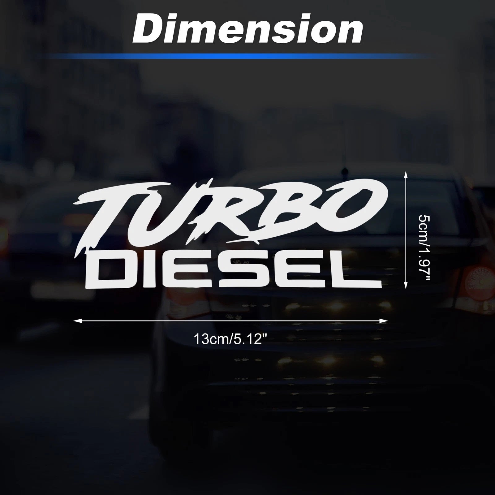 Reflective Bumper Decal for Turbo Diesel (Personalized)