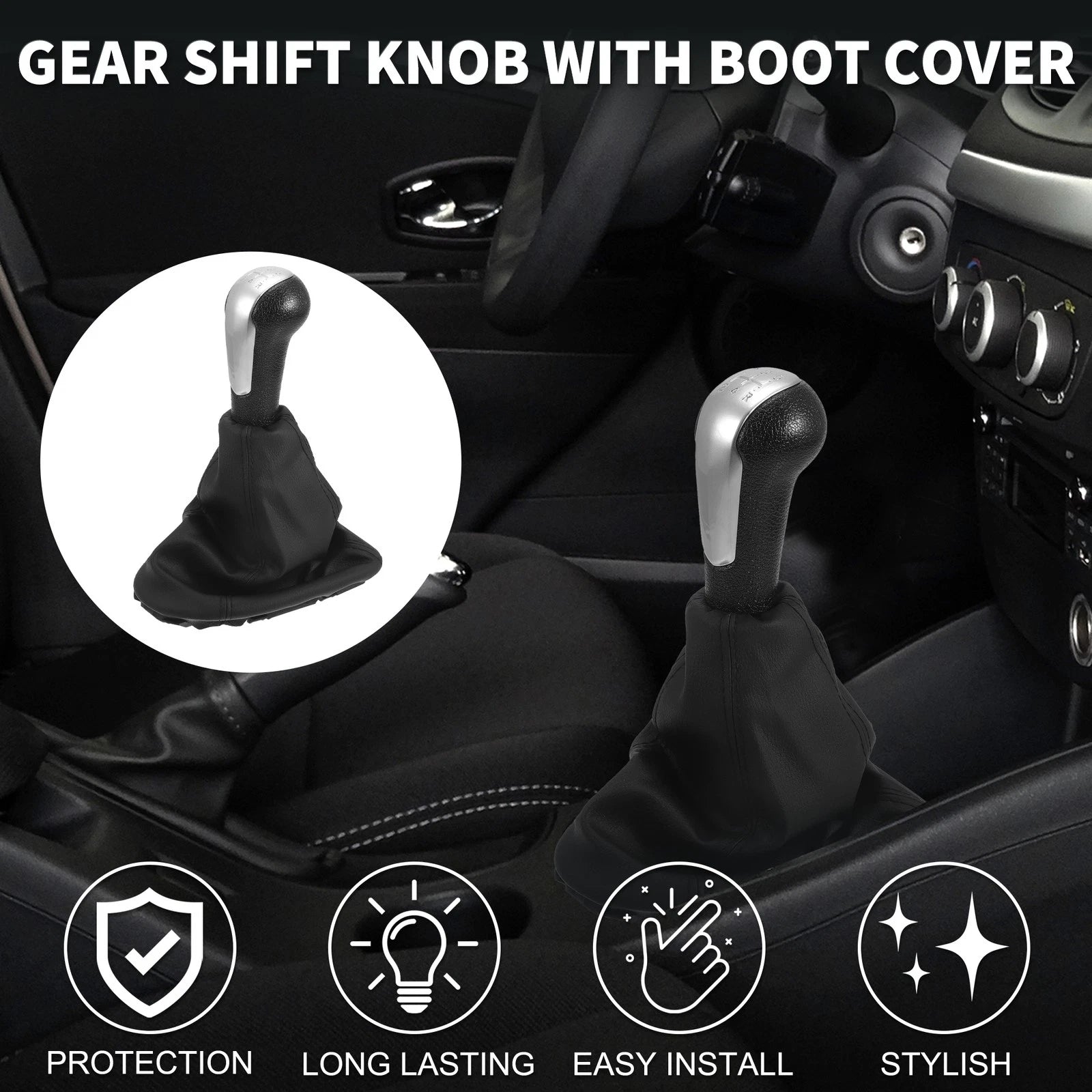 5 Speed Shift Knob with Cover for Chevrolet Spark Faux Leather (2010–2015)