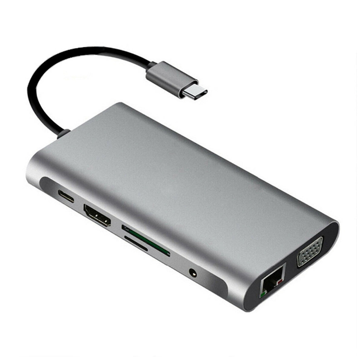 USB-C Hub Dock Station Adapter for Laptops (HDMI, VGA, RJ45, USB 3.0)