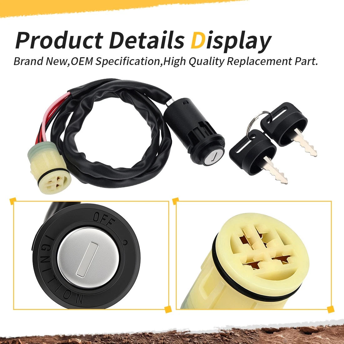 Ignition Switch with 2 Keys for Honda Foreman Rancher Rincon (2000–2023) 35100-HN5-670