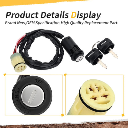 Ignition Switch with 2 Keys for Honda Foreman Rancher Rincon (2000–2023) 35100-HN5-670