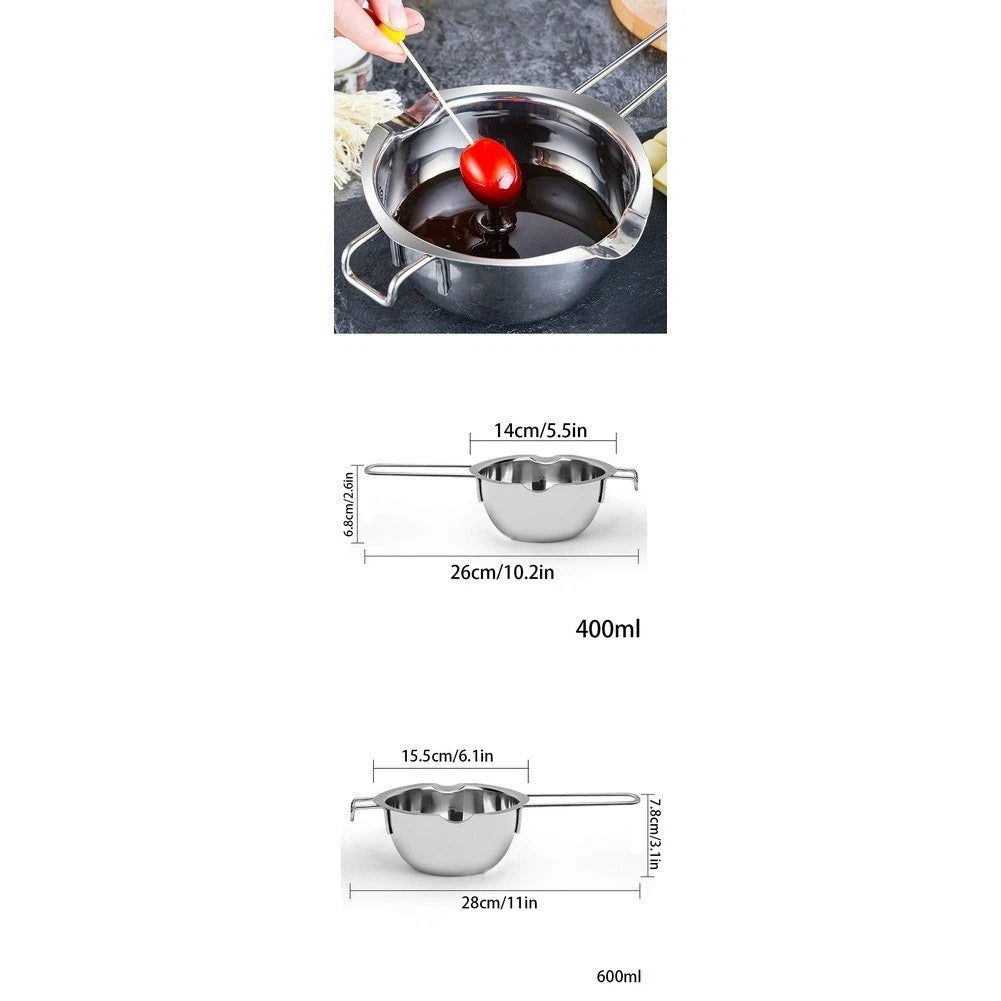 Compact Stainless Steel Melting Pot for Chocolate Candy 400ml