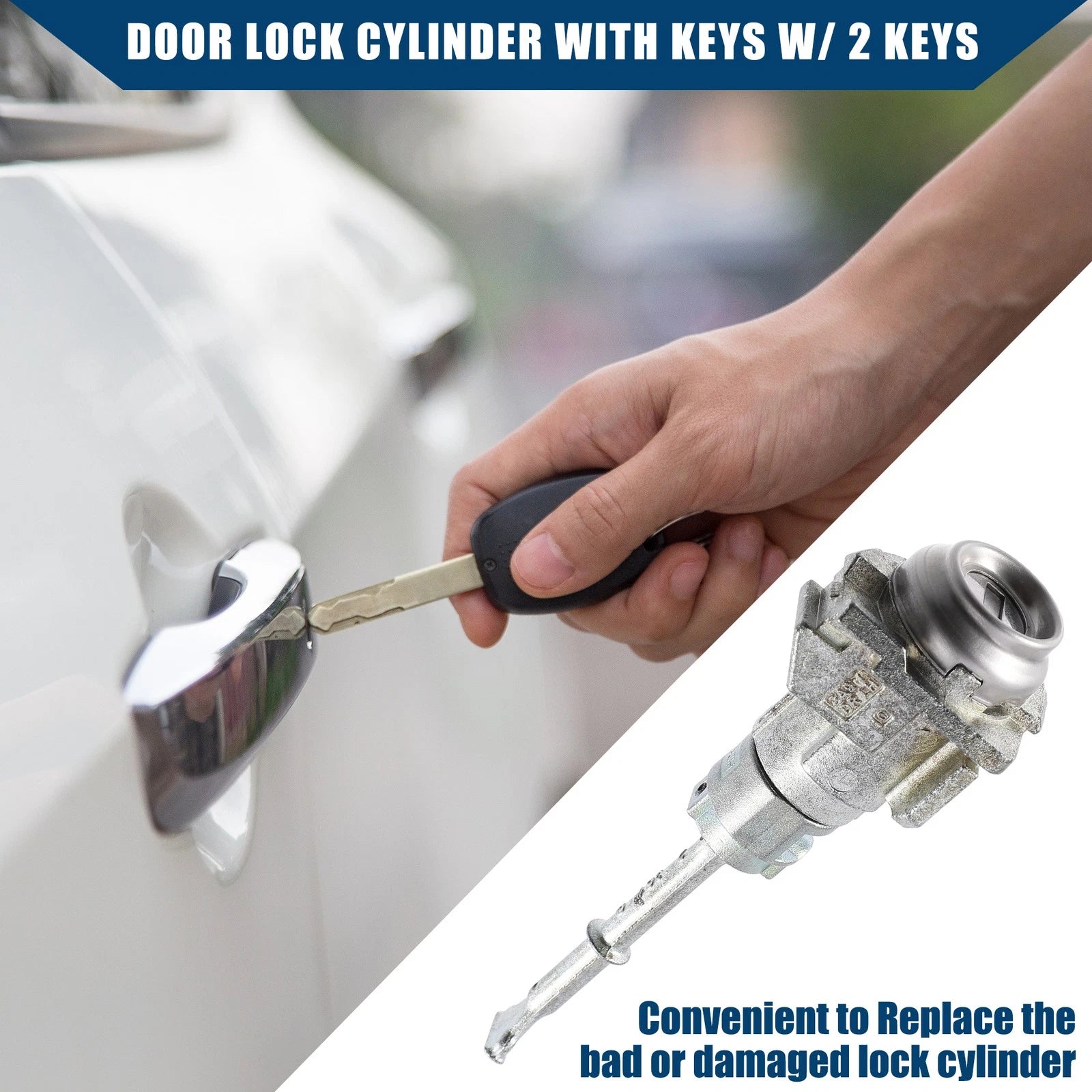 Door Lock Cylinder Front Left with Key for Hyundai Elantra (2017–2020)