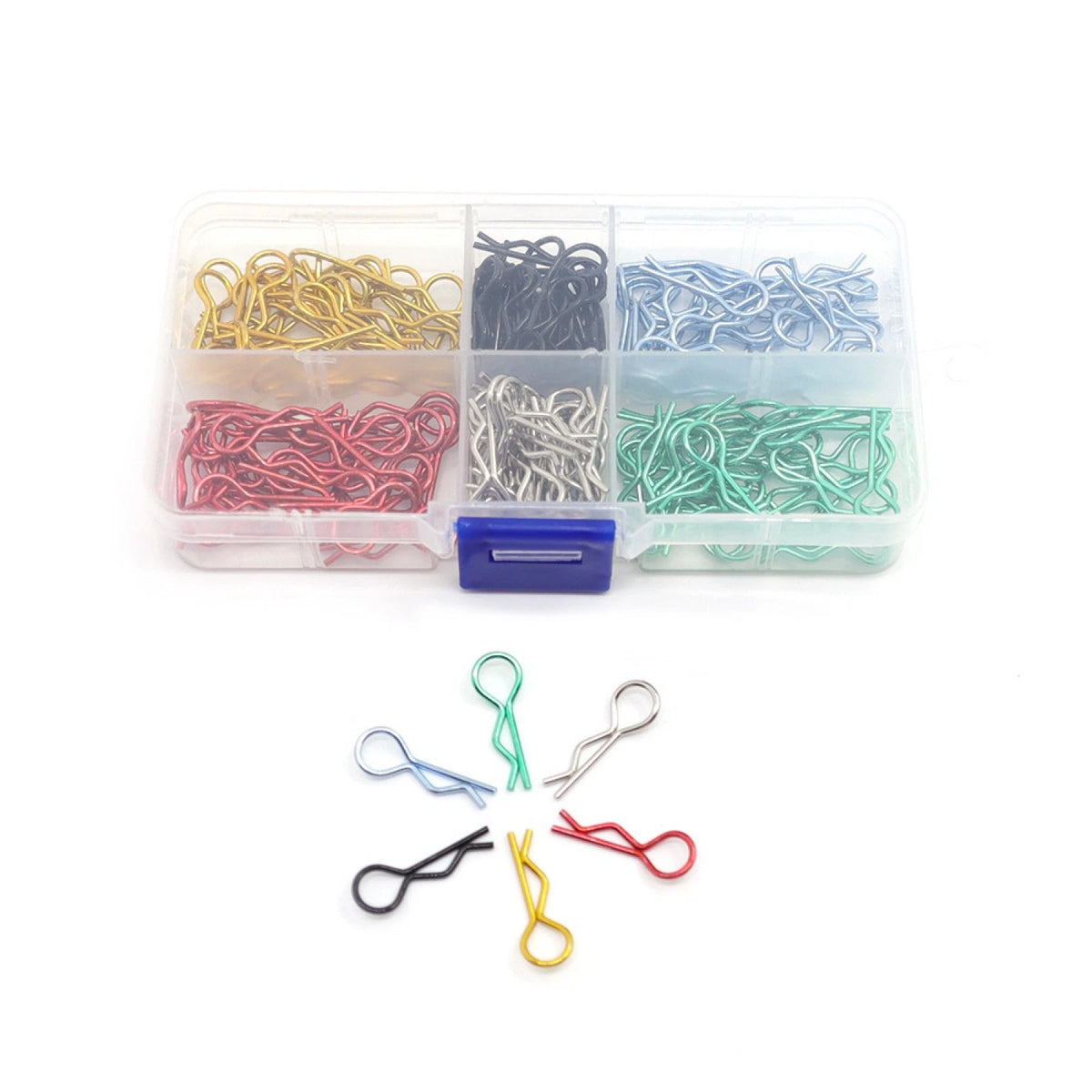 6 Colors Metal R Clips Bodyshell Pins for 1/10 1/12 RC Car Models