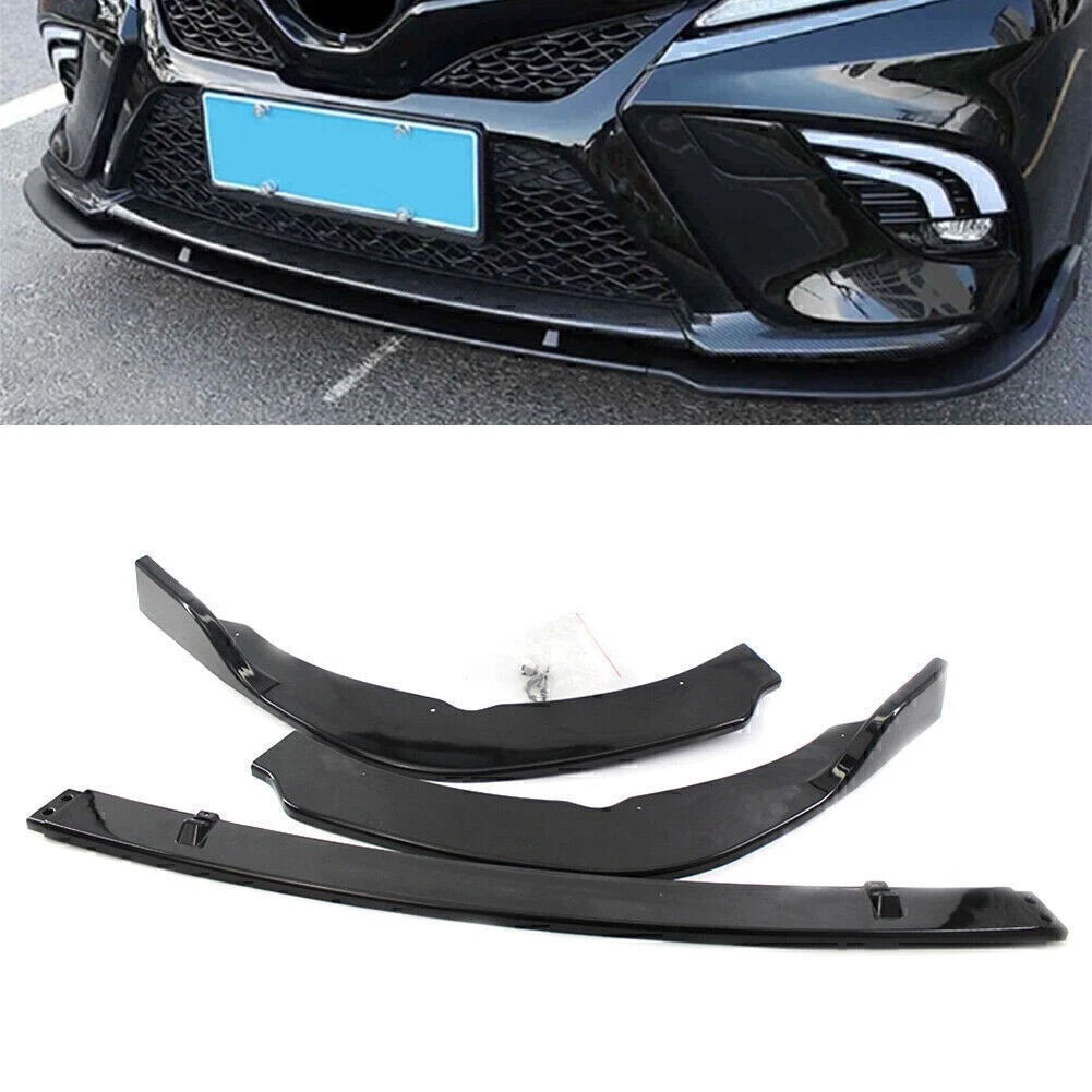 Front Bumper Lip Chin Spoiler Splitter Gloss Black for Toyota Camry (2018–2024)