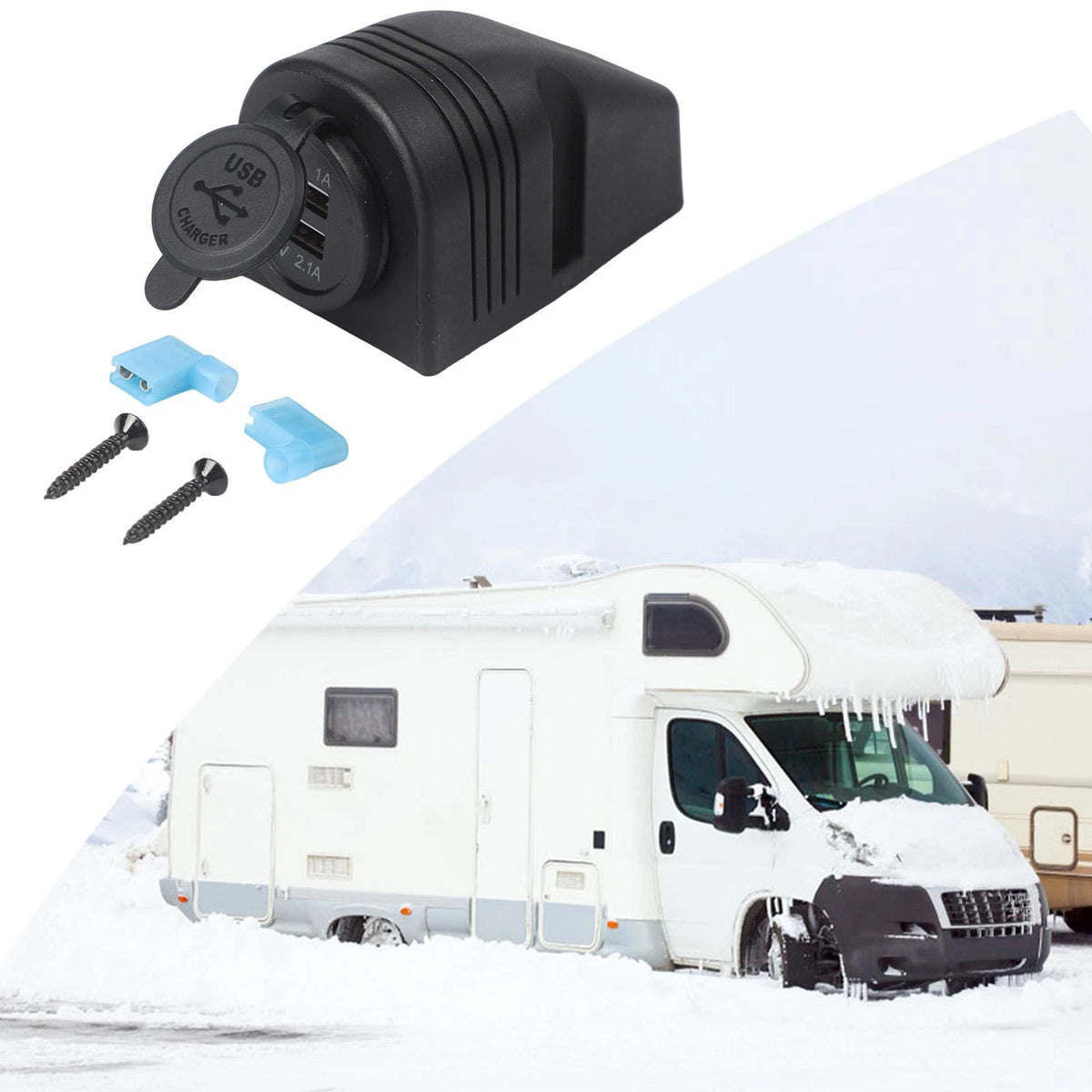 12-24V Dustproof Socket for Motorhome, Camper Van, Caravan
