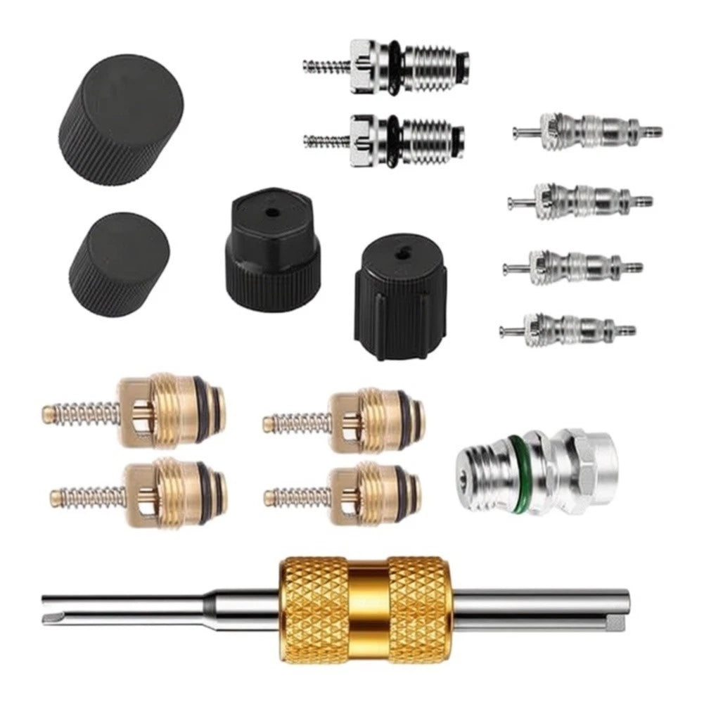 16 Piece AC Valve Insert Kit for HVAC Repair