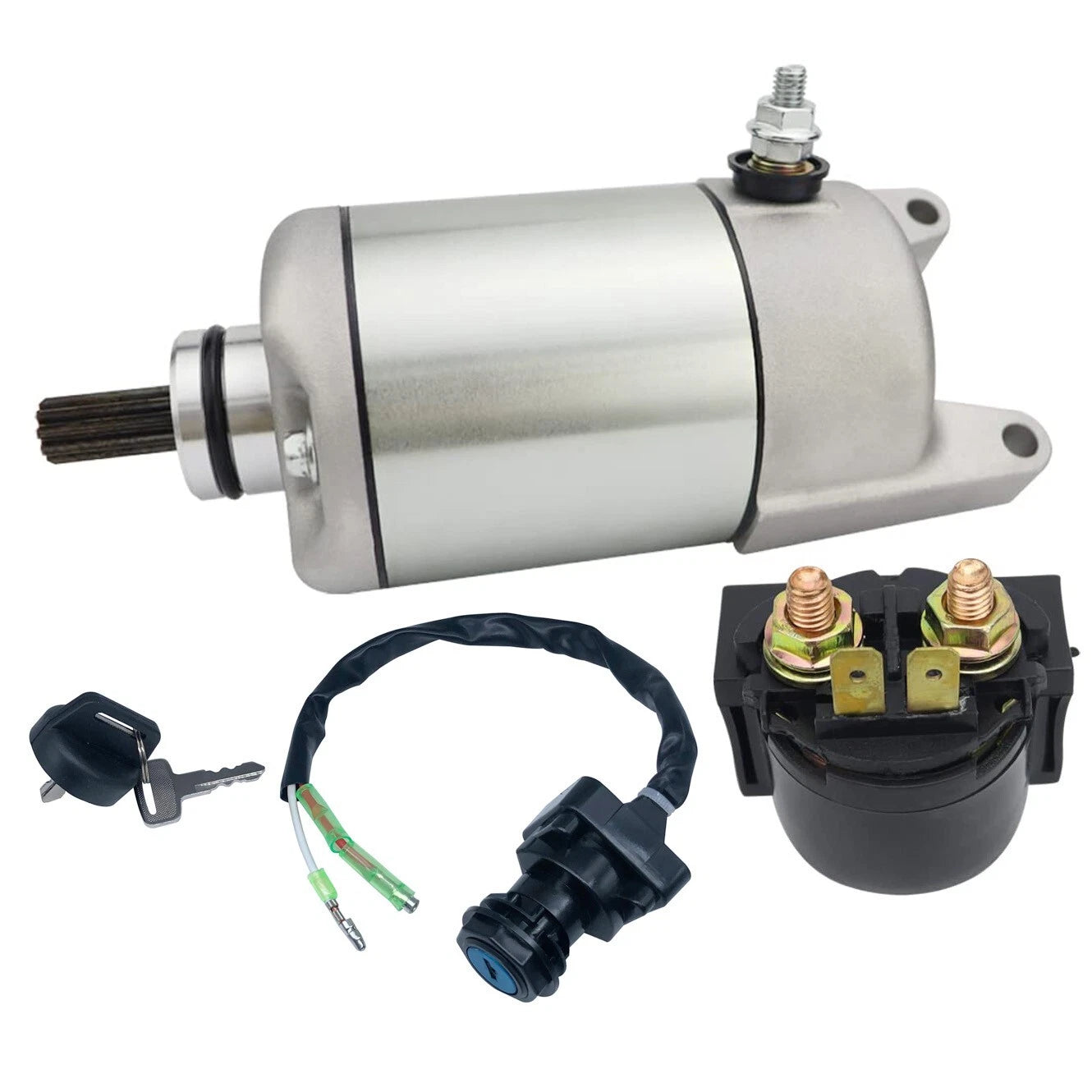 Starter Motor for Kawasaki KVF400 4X4 (1997–1998) with Relay & Switch