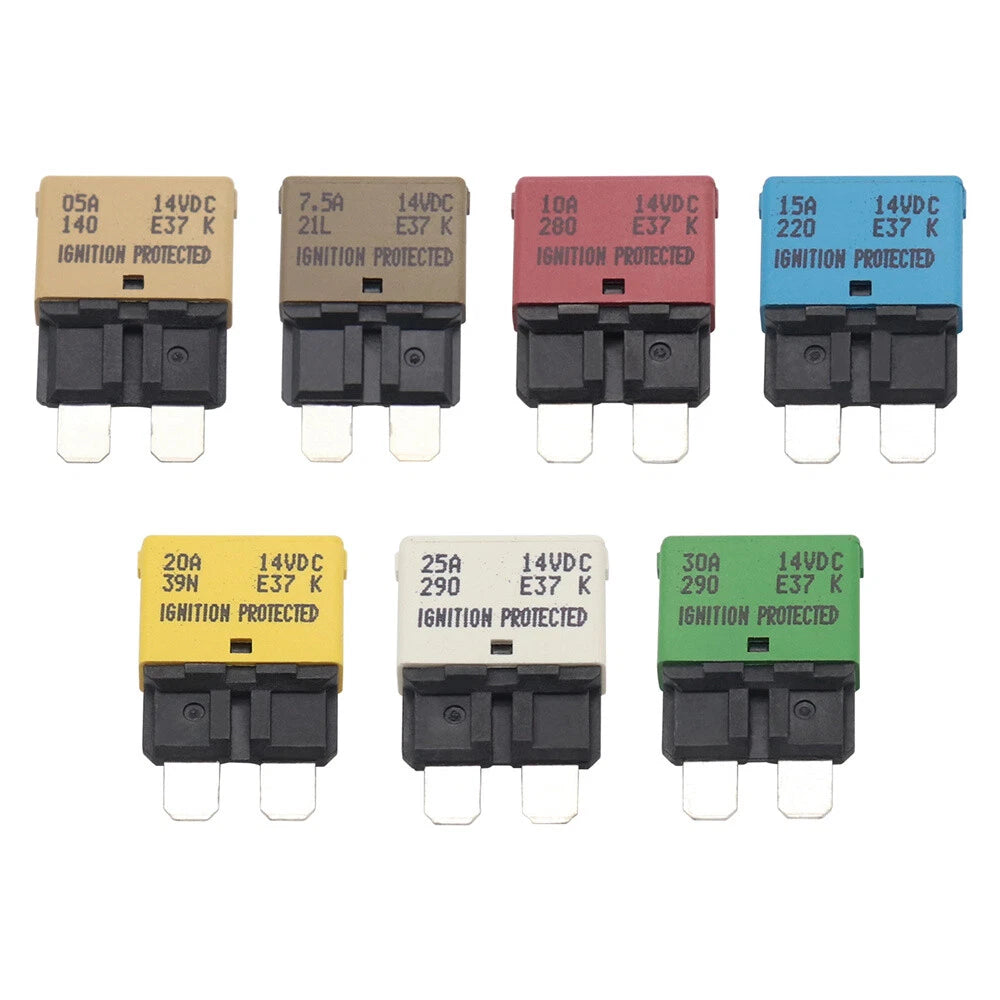 12V Auto Reset Circuit Breaker with Fuse Holder Kit for Universal Applications
