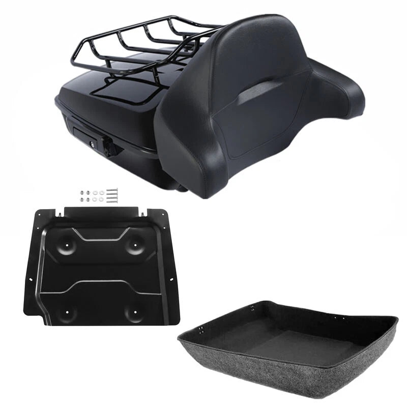 Black Chopped Trunk Backrest Pad for Harley Road Glide (2014–2026)