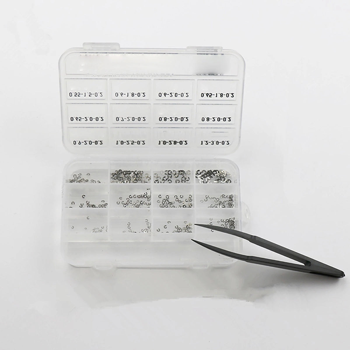360Pack 0.2mm Assorted E-Clips for Watch Repair (12 Sizes)