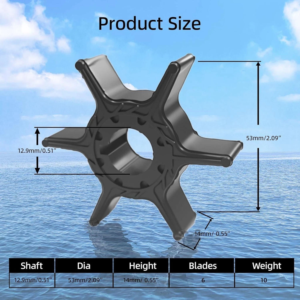 Water Pump Impeller for Yamaha 8 9.9 15 20 HP (T8 T9.9 F9.9 F15 F20)