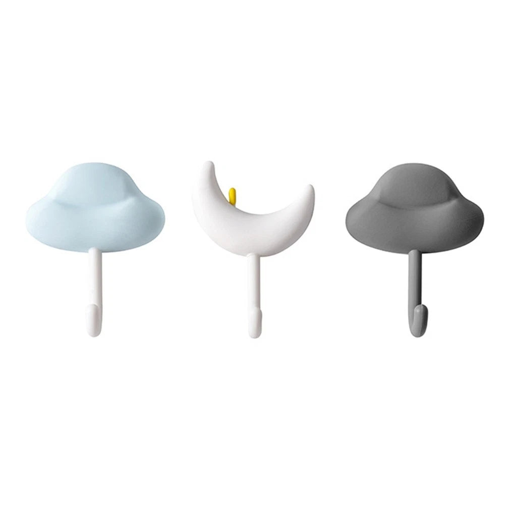 3X Wall Mounted Decorative Hooks Soft Rubber Key Holder for Entryway