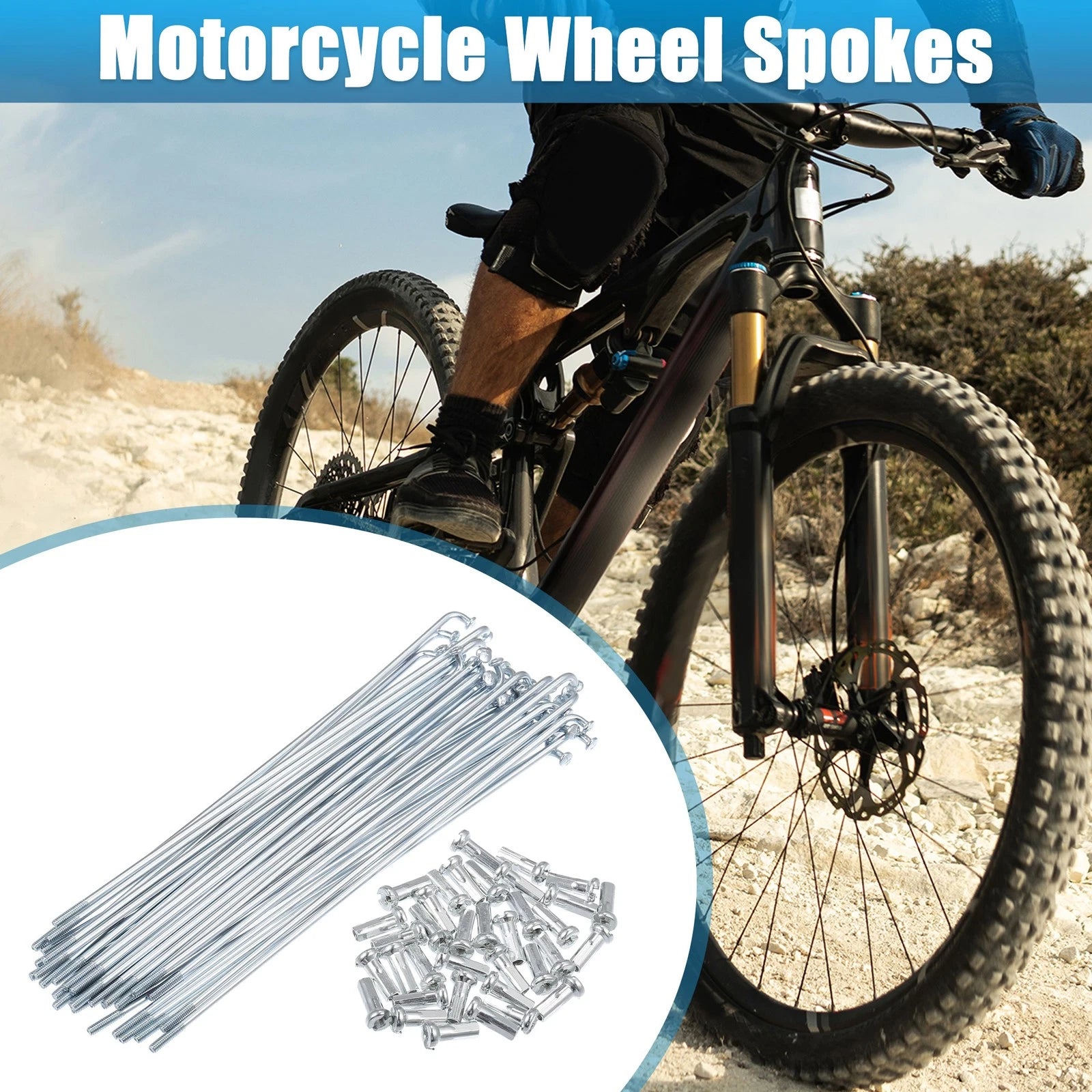14G J Bend Bicycle Spokes Galvanized 135mm 36pcs with Nipples (Universal)