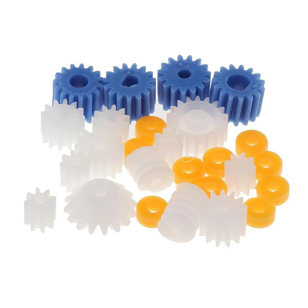 Gear Set for DIY Model Kits - Spindle Gears (White, Blue)