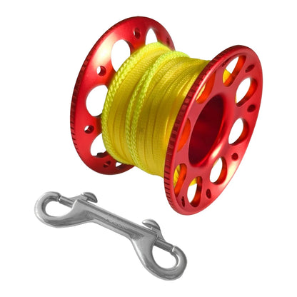 Compact 60mm Diving Spool Finger Reel for Cave (30m High Visibility Line)
