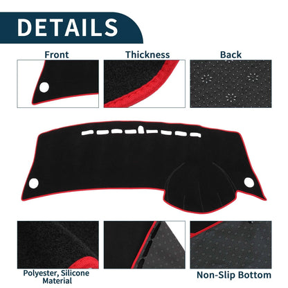 Dashboard Cover Mat for Honda City Grace (2008–2013) Black Red