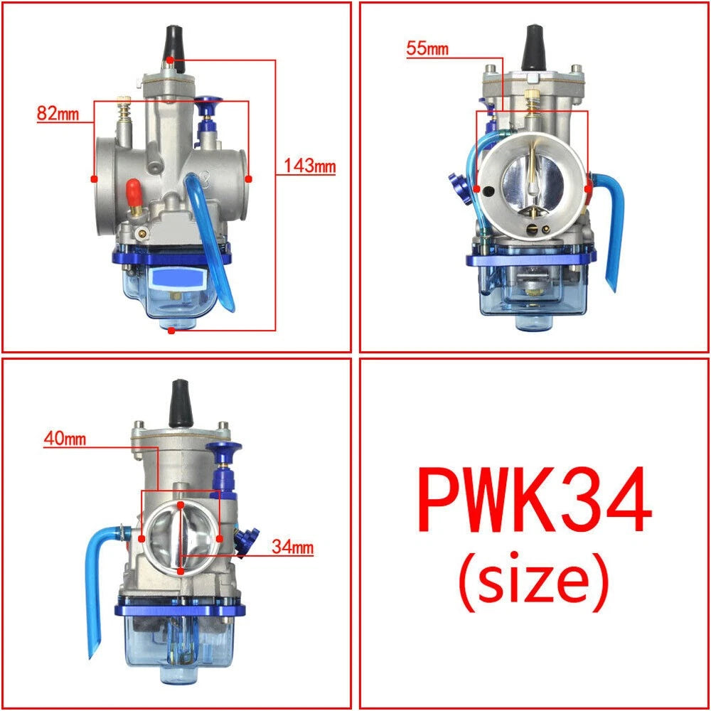 Carburetor 34mm for PWK34 250-350cc ATV Racing Motorcycle (2/4-Stroke)