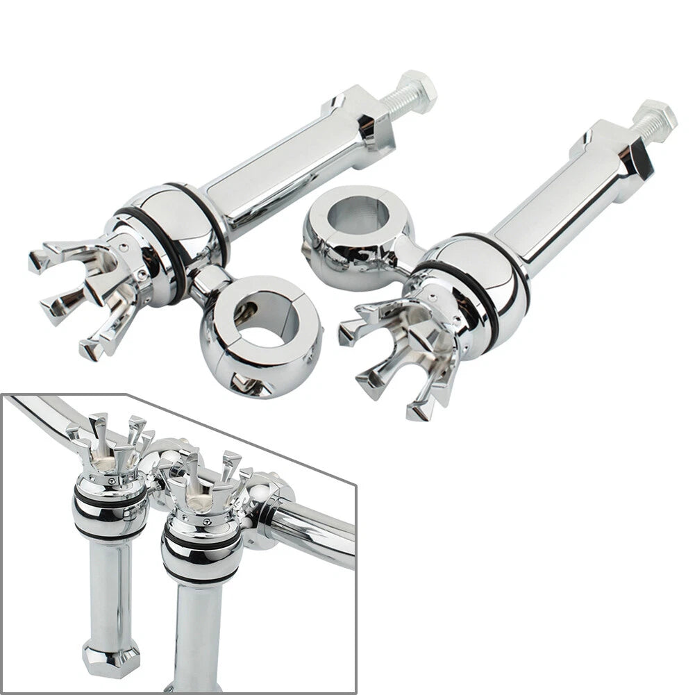 1" Motorcycle Handlebar Mount Clamps Risers Chrome For Harley Softail Breakout