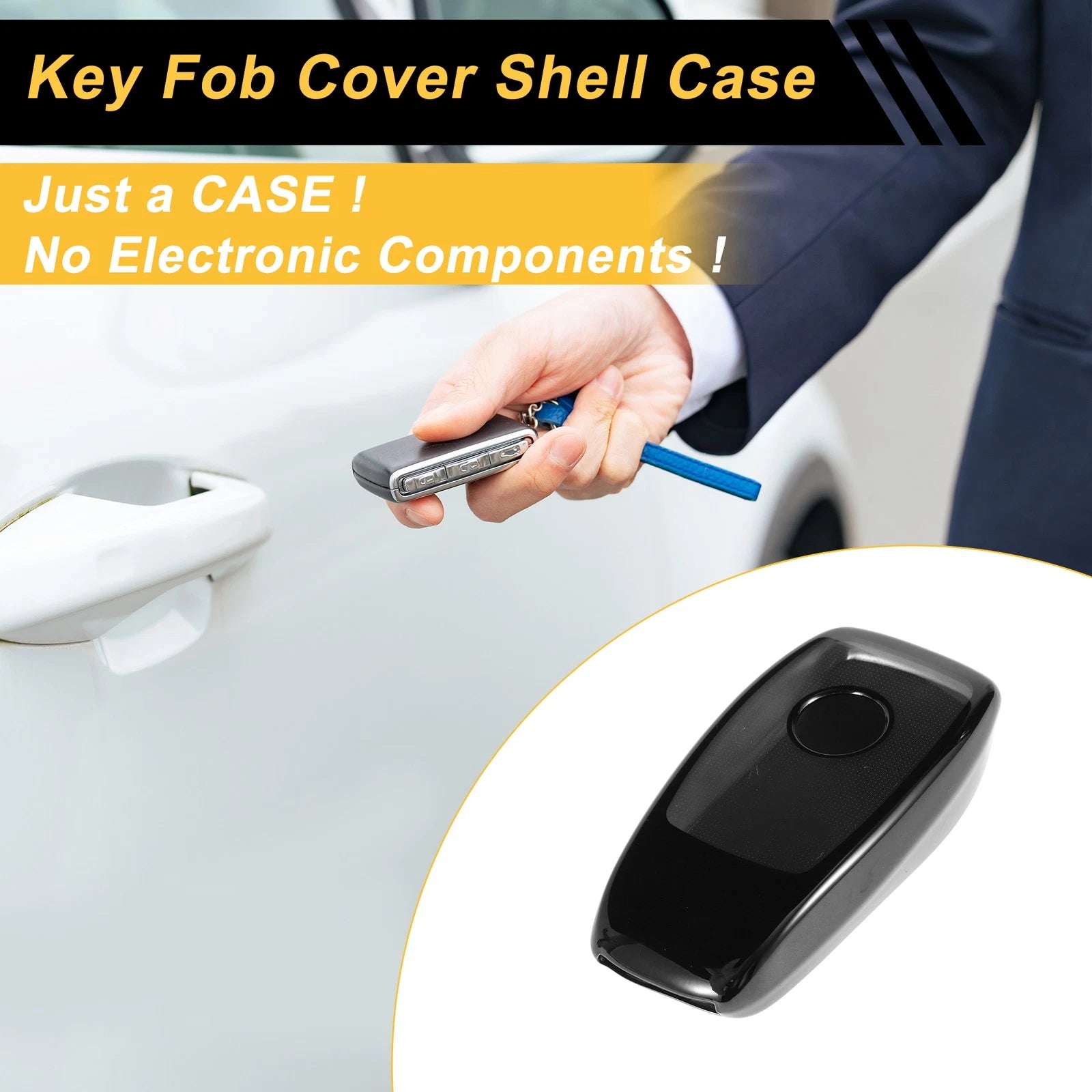 Black TPU Car Key Case Replacement for Mercedes Benz E Class (2017–2022)