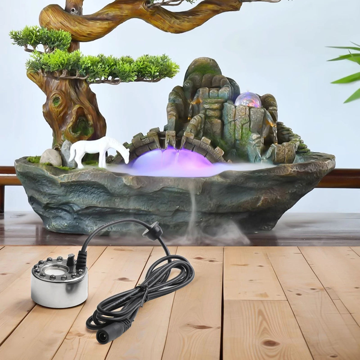 Fog Machine with 12 Lights for Pool and Landscape