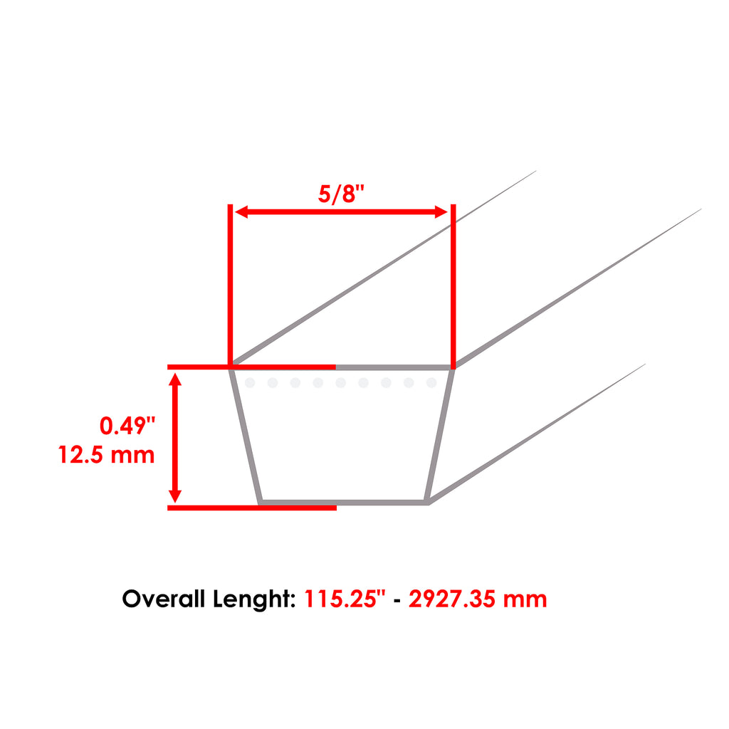 Deck Belt Replacement for Scag SMZ-48 SSZ-16 SSZ-18 SSZ-20 (2016–2022)
