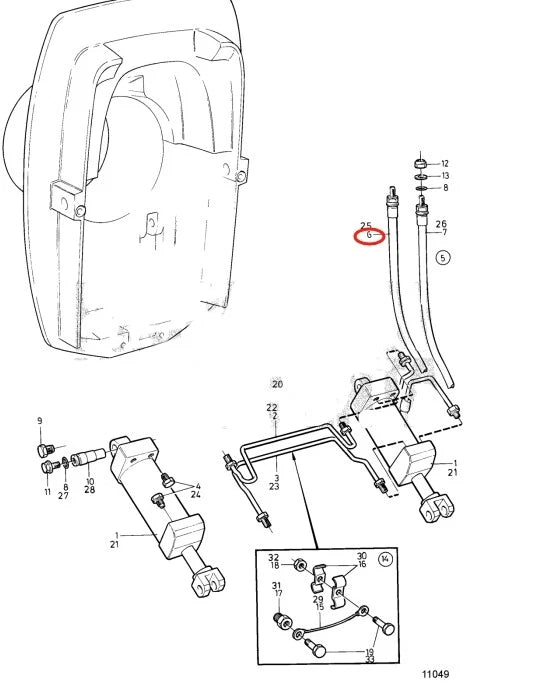 Hydraulic Hose for Volvo Penta AD41B AD31 (Diesel Engine)