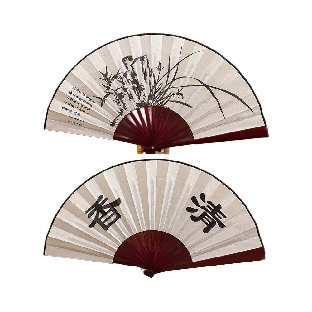 Antique Silk Fan Wall Decor 26x5x5cm Handcrafted Oriental Style