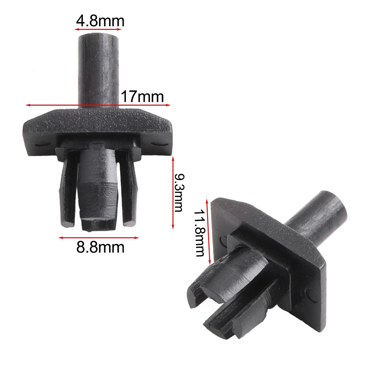 Set of 4 Black Plastic Front Grille Clips for Golf Transporter T25 (MK1)
