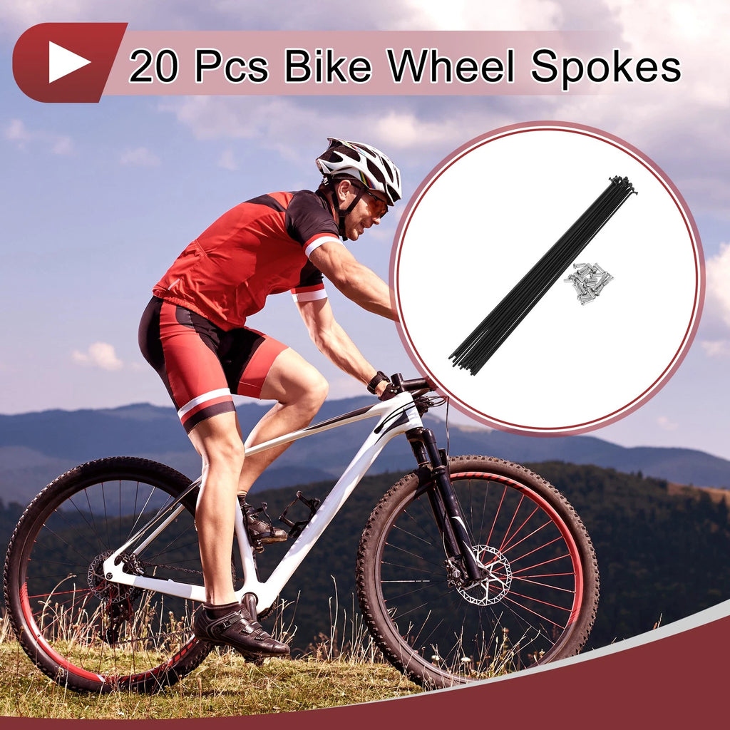 Bicycle Wheel Spokes Replacement Set for 13G 267mm Black Stainless Steel (304)