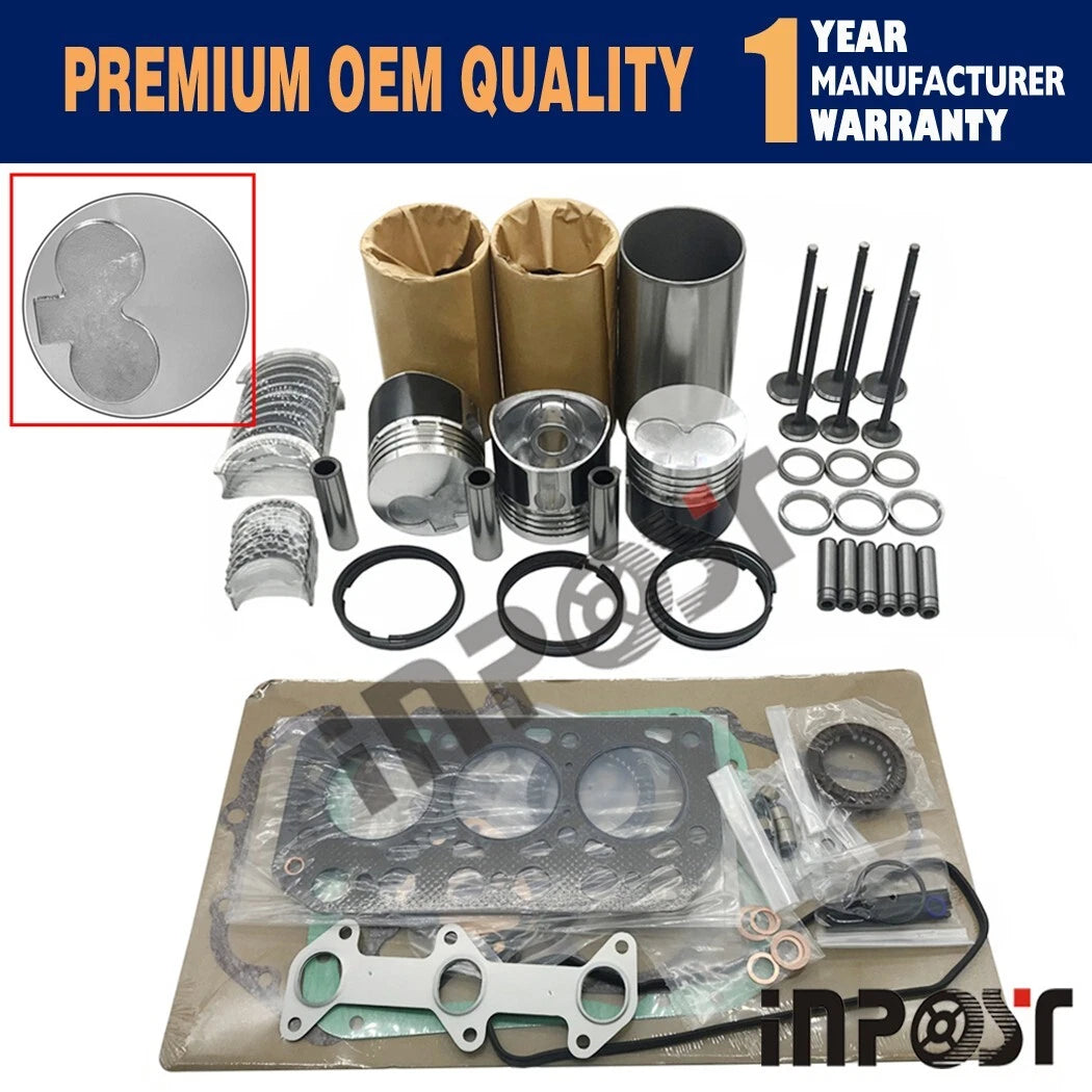 K3D Overhaul Rebuild Kit for Mitsubishi K3D Engine (Iseki TU170F TU177)