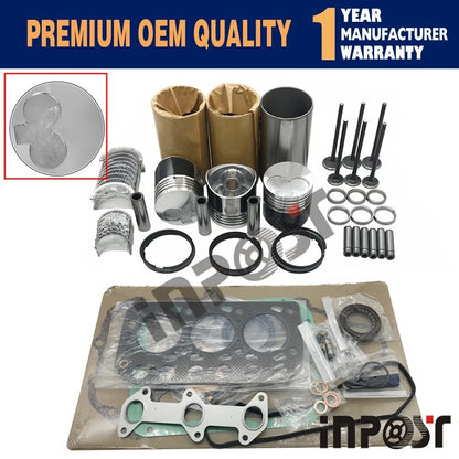 K3D Overhaul Rebuild Kit for Mitsubishi K3D Engine (Iseki TU170F TU177)