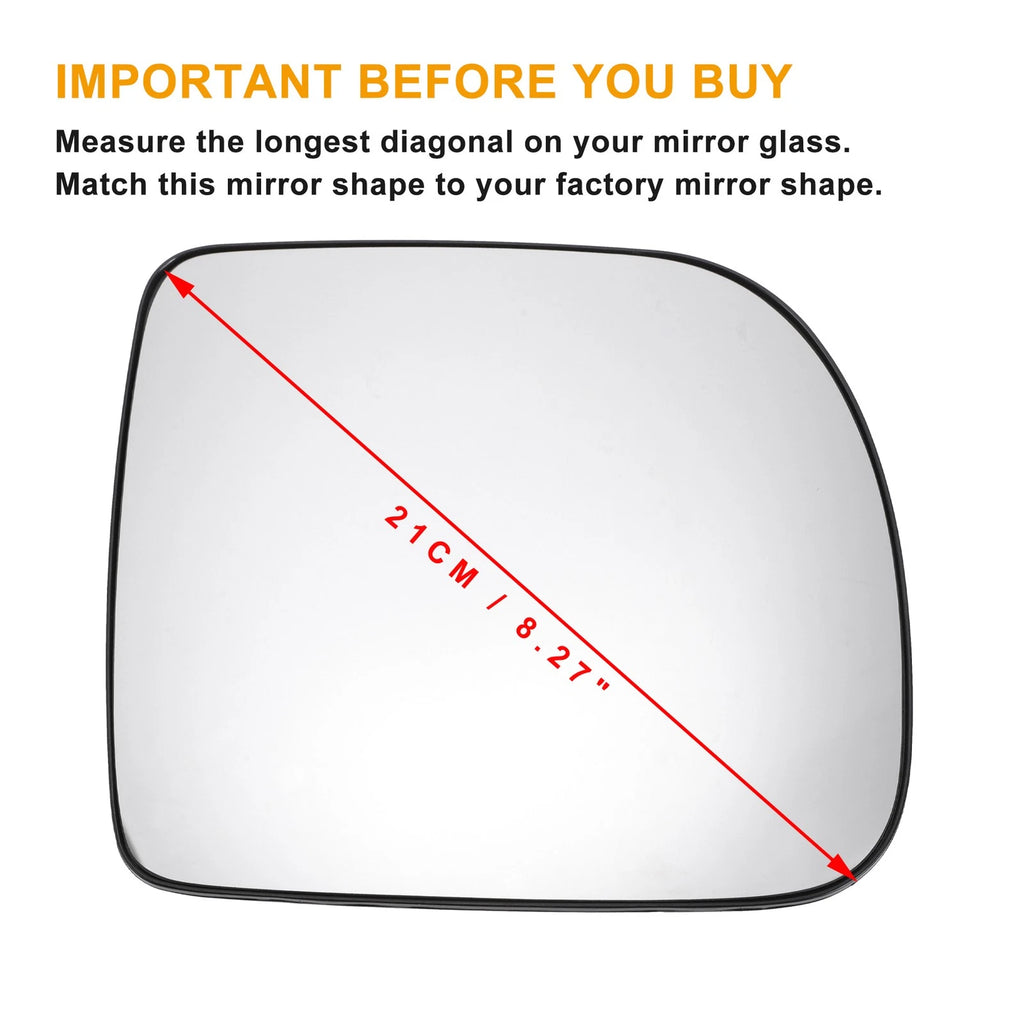 Right Side White Mirror Glass for Renault Kangoo (1997–2001)