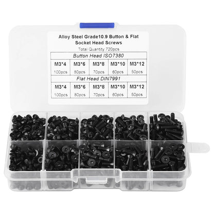 Pack of 720 High Strength Metric Hex Bolts for Diverse Applications