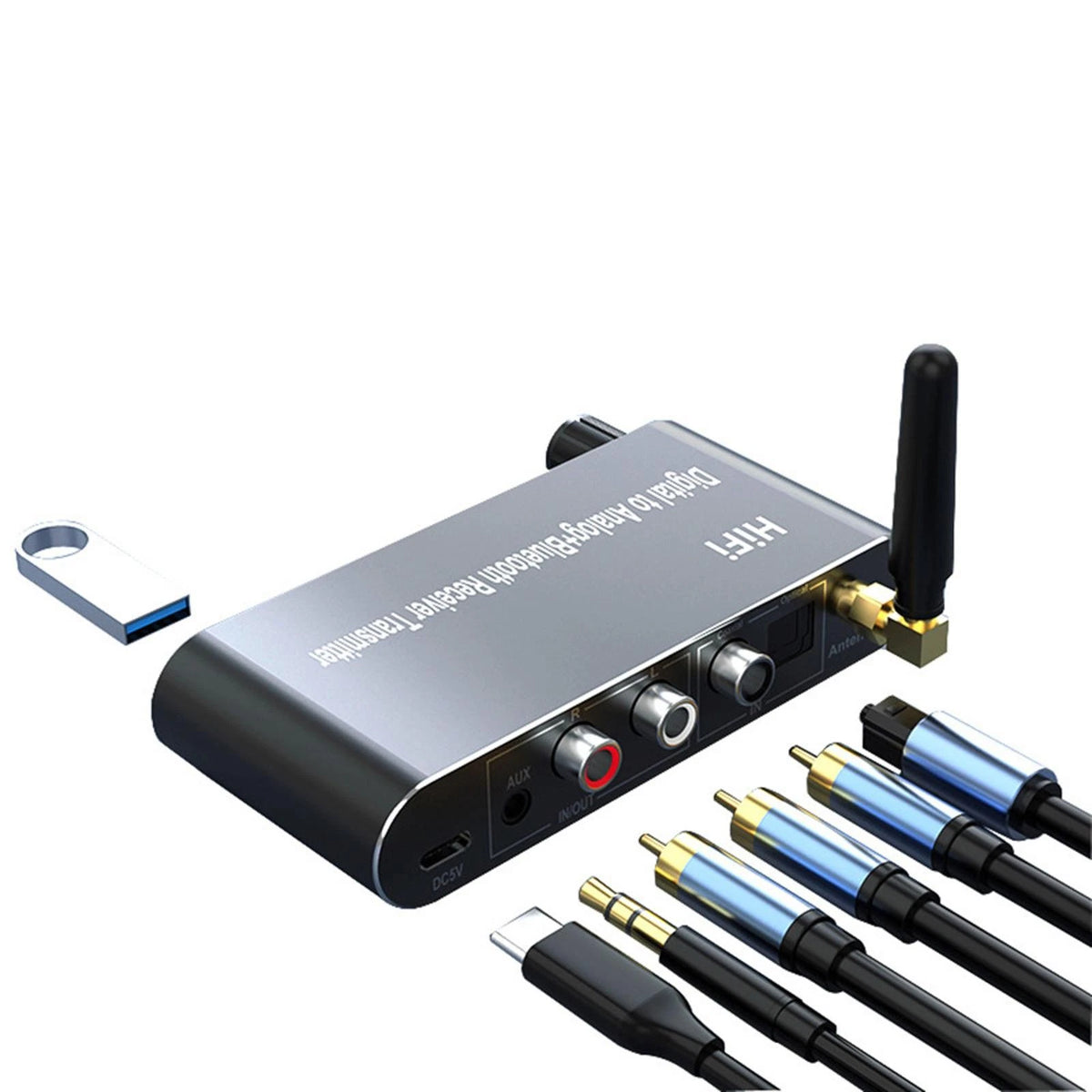 4in1 Bluetooth 5.1 Digital to Analog RCA Audio Adapter Receiver Transmitter