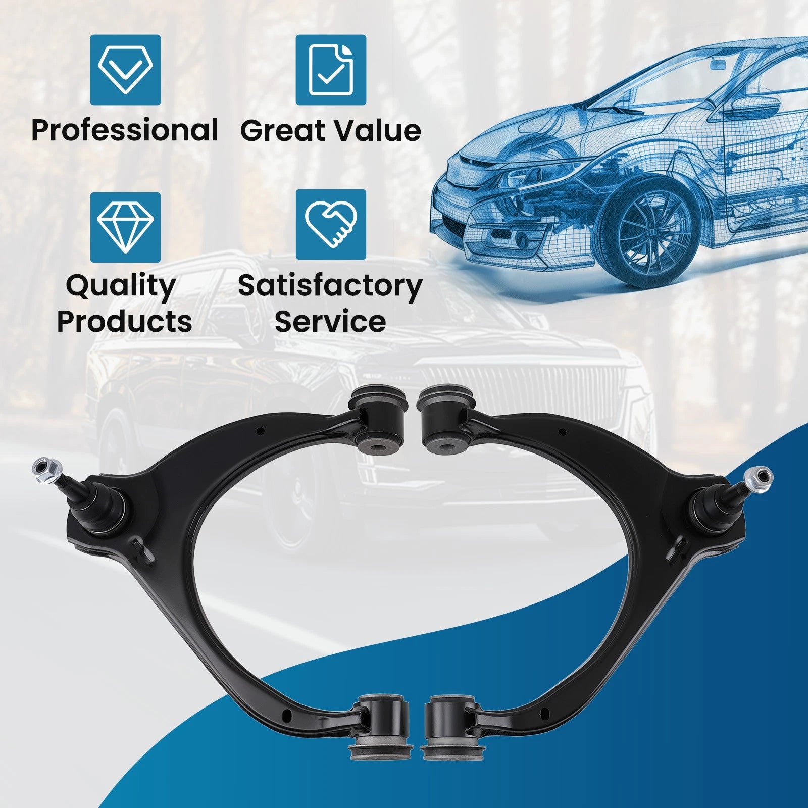 Front Upper Control Arms w/Ball Joint for Chevy Silverado 1500 LD (2014–2019)